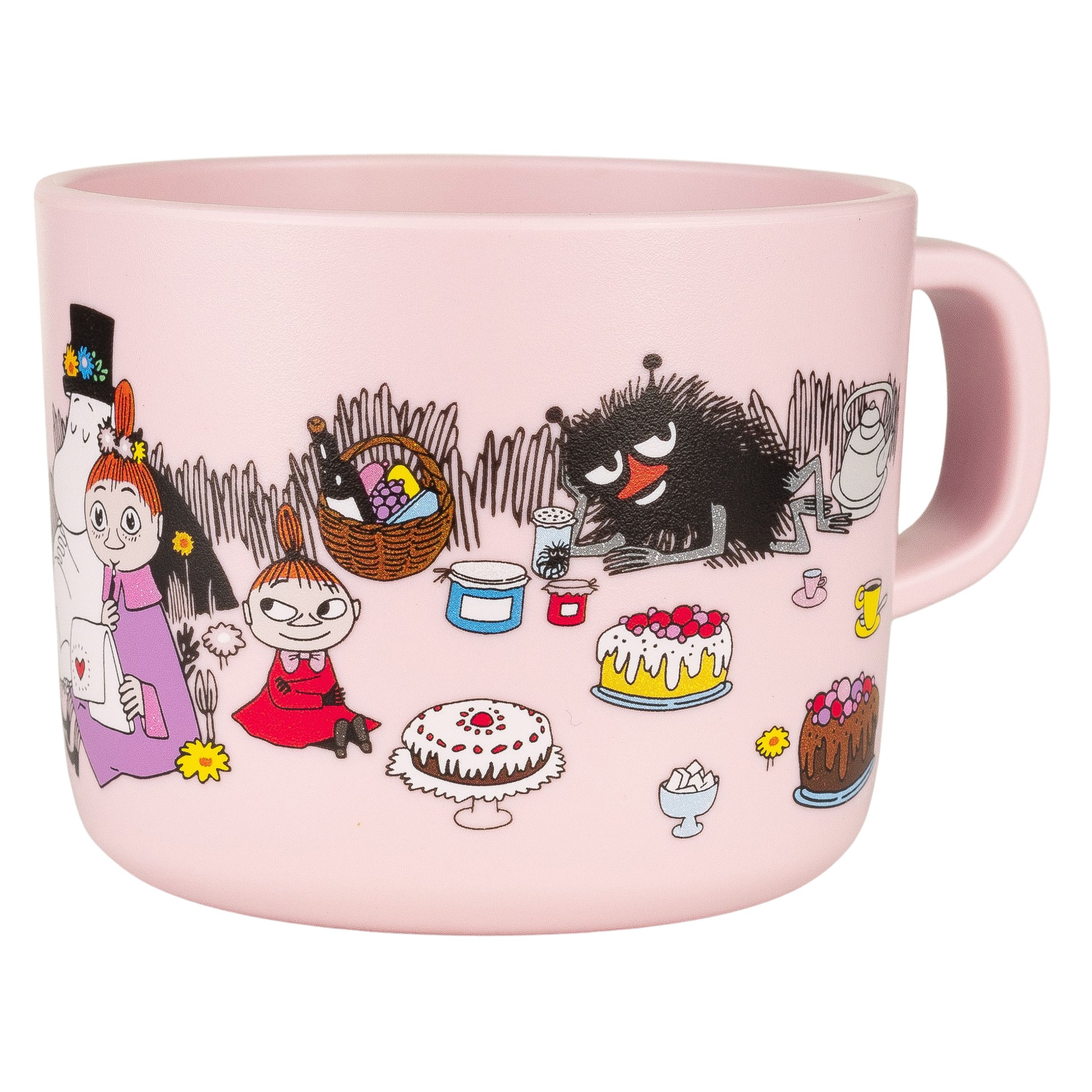 Mumin Mugg med Handtag - Picknick, Ljusrosa