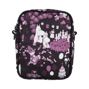 Mumin Axelremsväska - Skördefest -plommon-svart