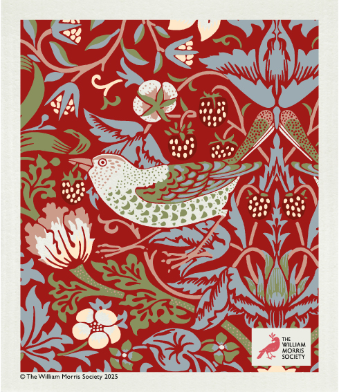 Disktrasa - William Morris - Strawberry Thief - Röd