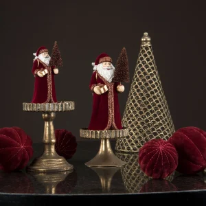 Julkula i Glas - Velvet - Röd, 8 cm - 4-pack