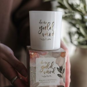 Ljuslykta - Du är guld värd- med gåvobox - Lilla Stork