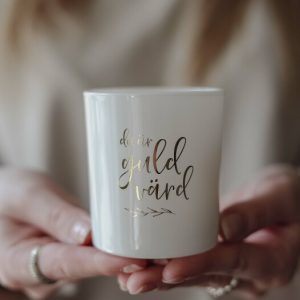 Ljuslykta - Du är guld värd- med gåvobox - Lilla Stork