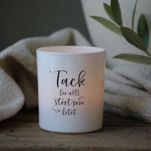 Ljuslykta - tack för allt stort som litet - med gåvobox - Lilla Stork