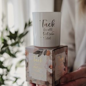 Ljuslykta - tack för allt stort som litet - med gåvobox - Lilla Stork