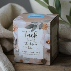 Ljuslykta - tack för allt stort som litet - med gåvobox - Lilla Stork