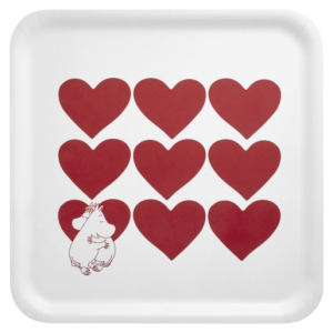 Mumin Bricka - Hjärta, 33x33cm