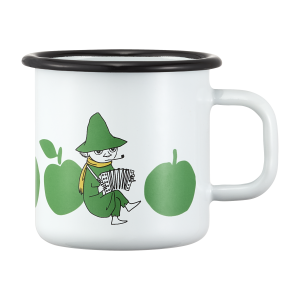 Mumin Emaljmugg - Glada Äpplen - Grön - 3,7 dl