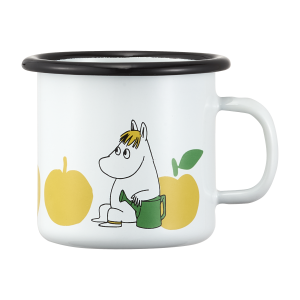 Mumin Emaljmugg - Glada Äpplen - Gul - 2,5dl