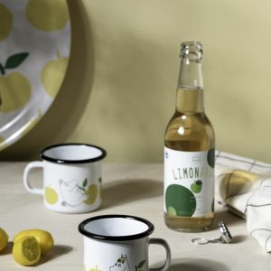 Mumin Emaljmugg - Glada Äpplen, Gul