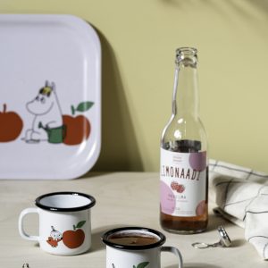 Mumin Emaljmugg Glada Äpplen - Röd 1,5 dl