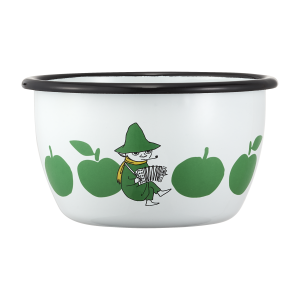 Mumin Emaljskål - Glada Äpplen - Grön - 6 dl