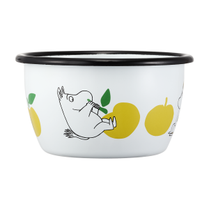 Mumin Emaljskål - Glada Äpplen - Gul - 3dl