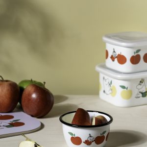 Mumin Emaljskål - Glada Äpplen - Röd