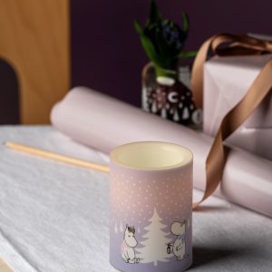 Mumin LED - Blockljus - Snöfall, 10 cm