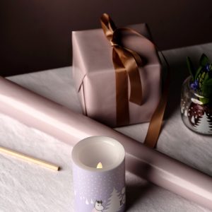 Mumin LED - Blockljus - Snöfall, 10 cm