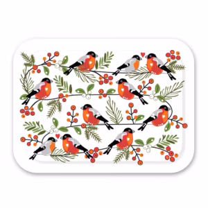 Bricka- Domherre med Röda Bär