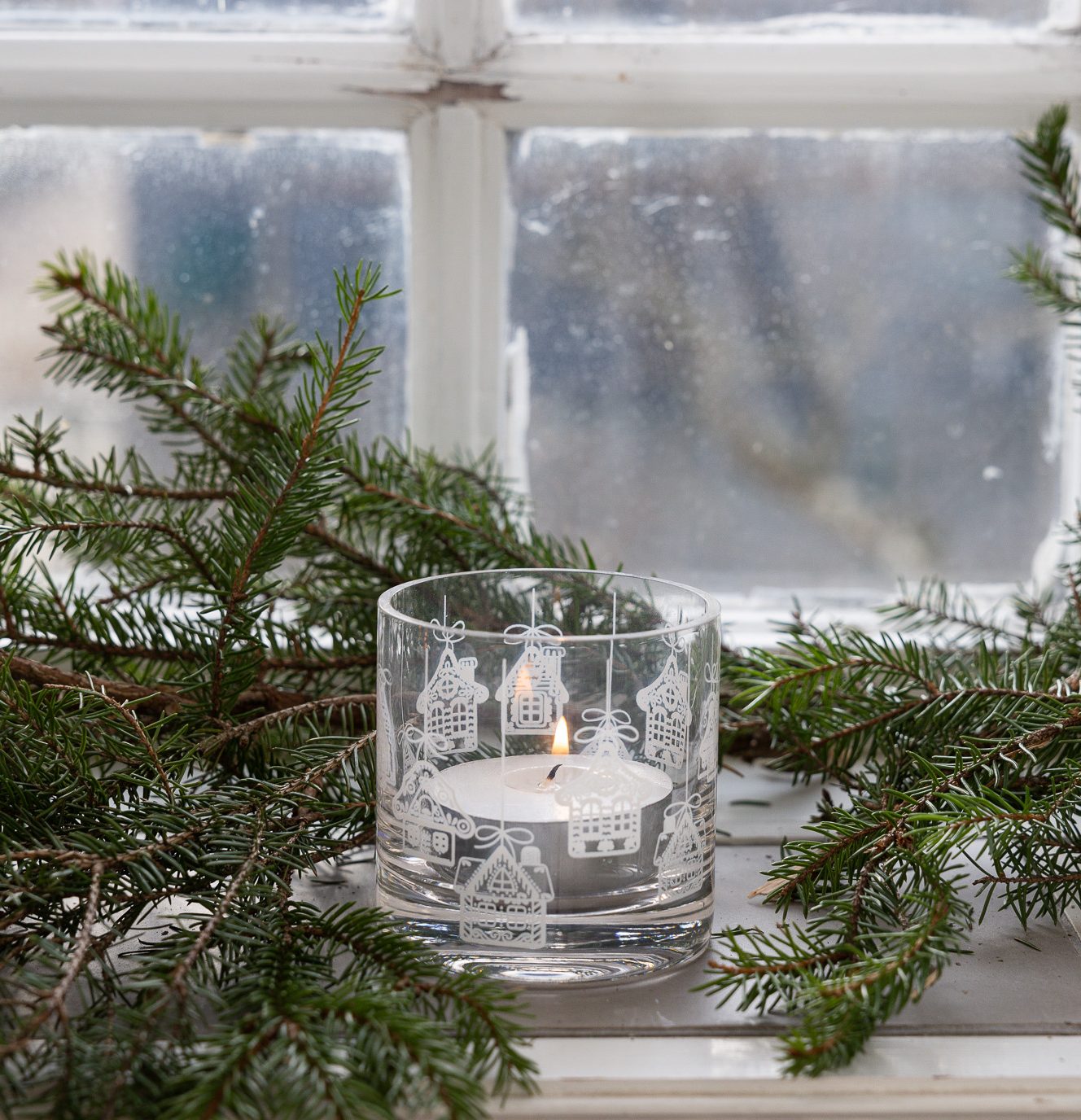 Ljuslykta - Husvik - 8x8 cm