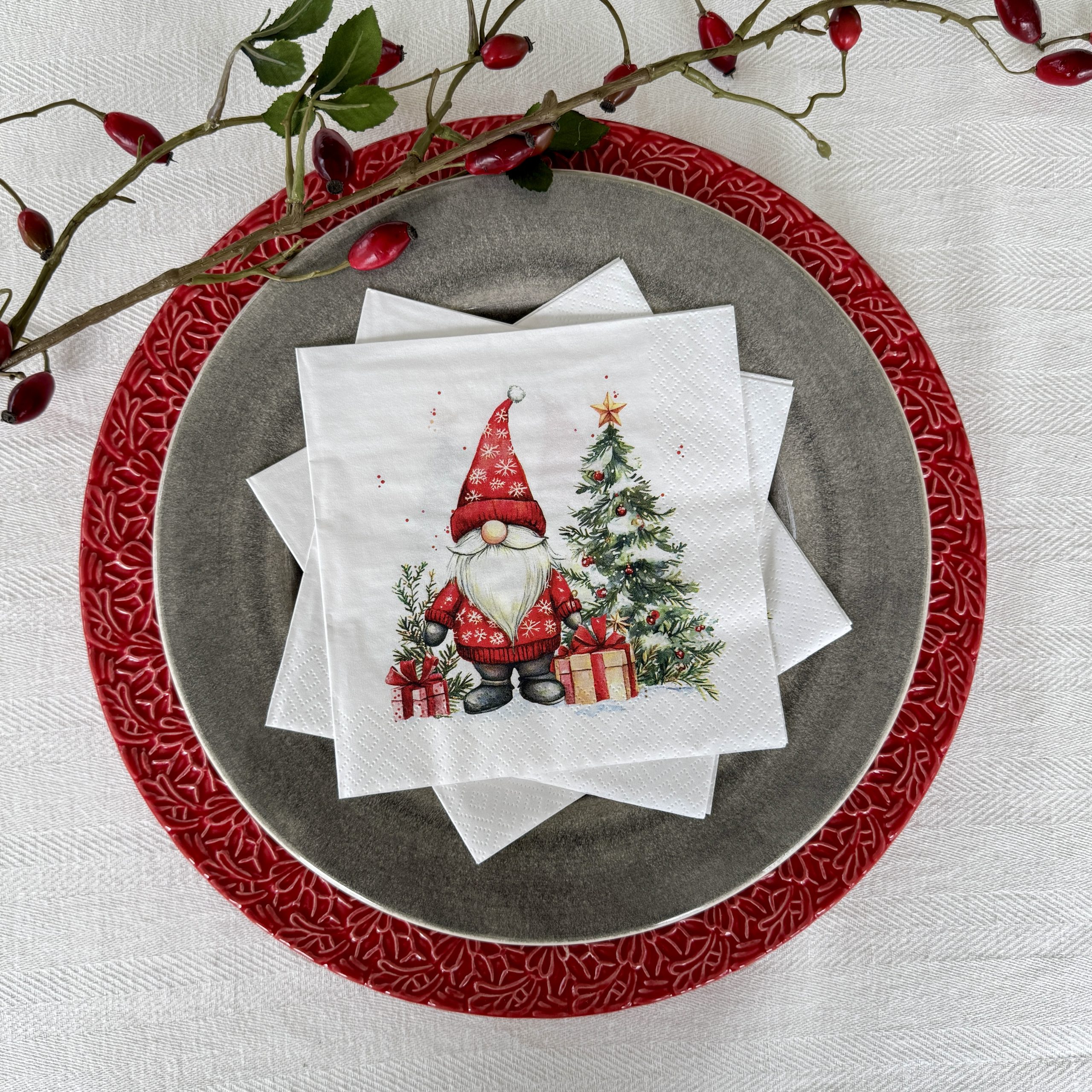 Servetter - Tomte med Luva