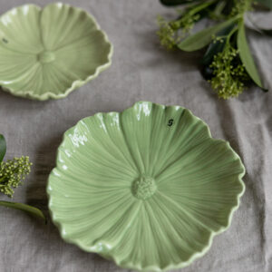 Keramikfat Blomster, 15 x 15 cm - Grön