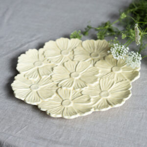 Keramikfat Flor, 32 x 32 cm - Gul