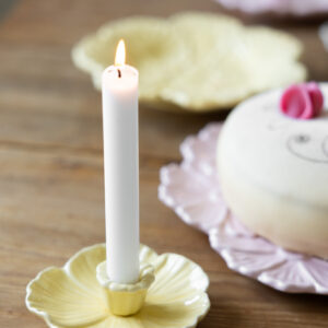 Ljusstake - Botanik, 13 x 13 cm - Gul