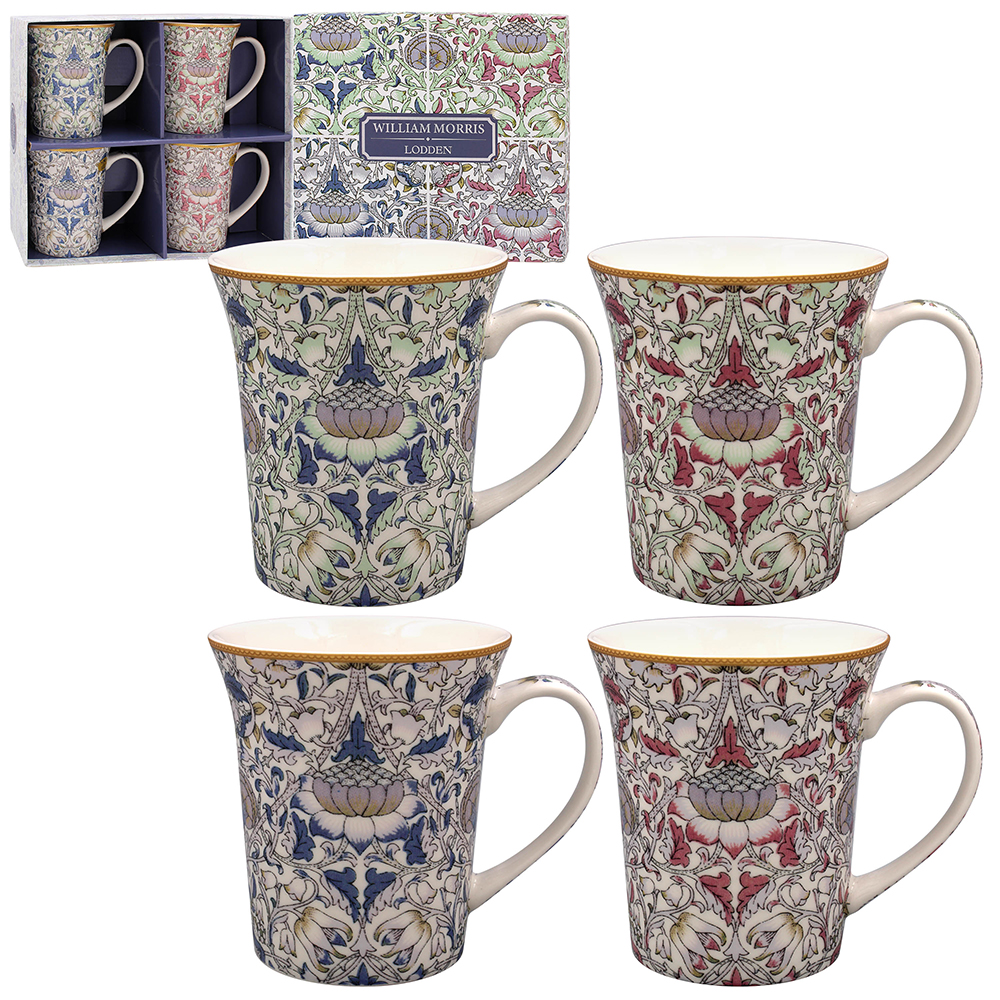 William Morris - Porslinsmugg - Lodden Lustre - 4-pack