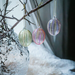Hängande Påskägg i Glas - Randig - 6-pack