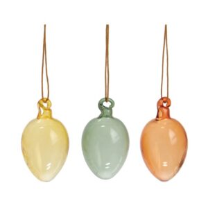 Hängande Påskdekoration - Glasägg, Mix - 3-pack