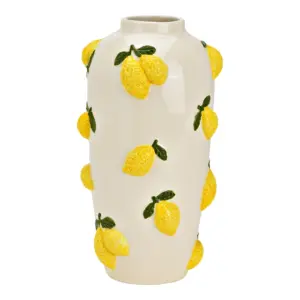 Hög Citronvas – Keramikvas 27 cm i Cremevit Design