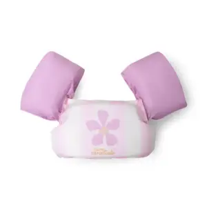 Kort Simväst med Armpuffar - Pink Flower Market - Swim Essentials