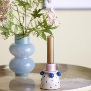 Ljusstake Bloomingville - Tacana - Prickig Rosa - 7 x 9 cm