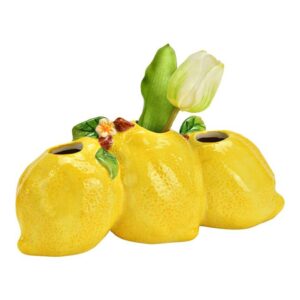 Vas i Keramik - 3 Citroner, Liggandes - 24 x 10 cm