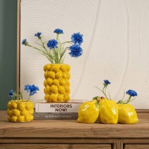 Vas i Keramik - 3 Citroner, Liggandes - 24 x 10 cm