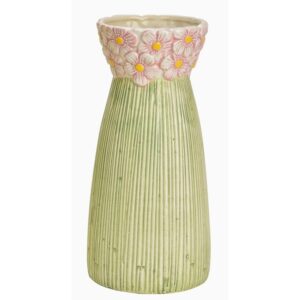 Vas med Blomdekor - Gul - 26 cm