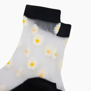 Transparenta Strumpor Dam – Blommönster, Daisy