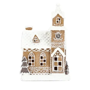 LED Lykta Pepparkakskyrka – Juldekoration