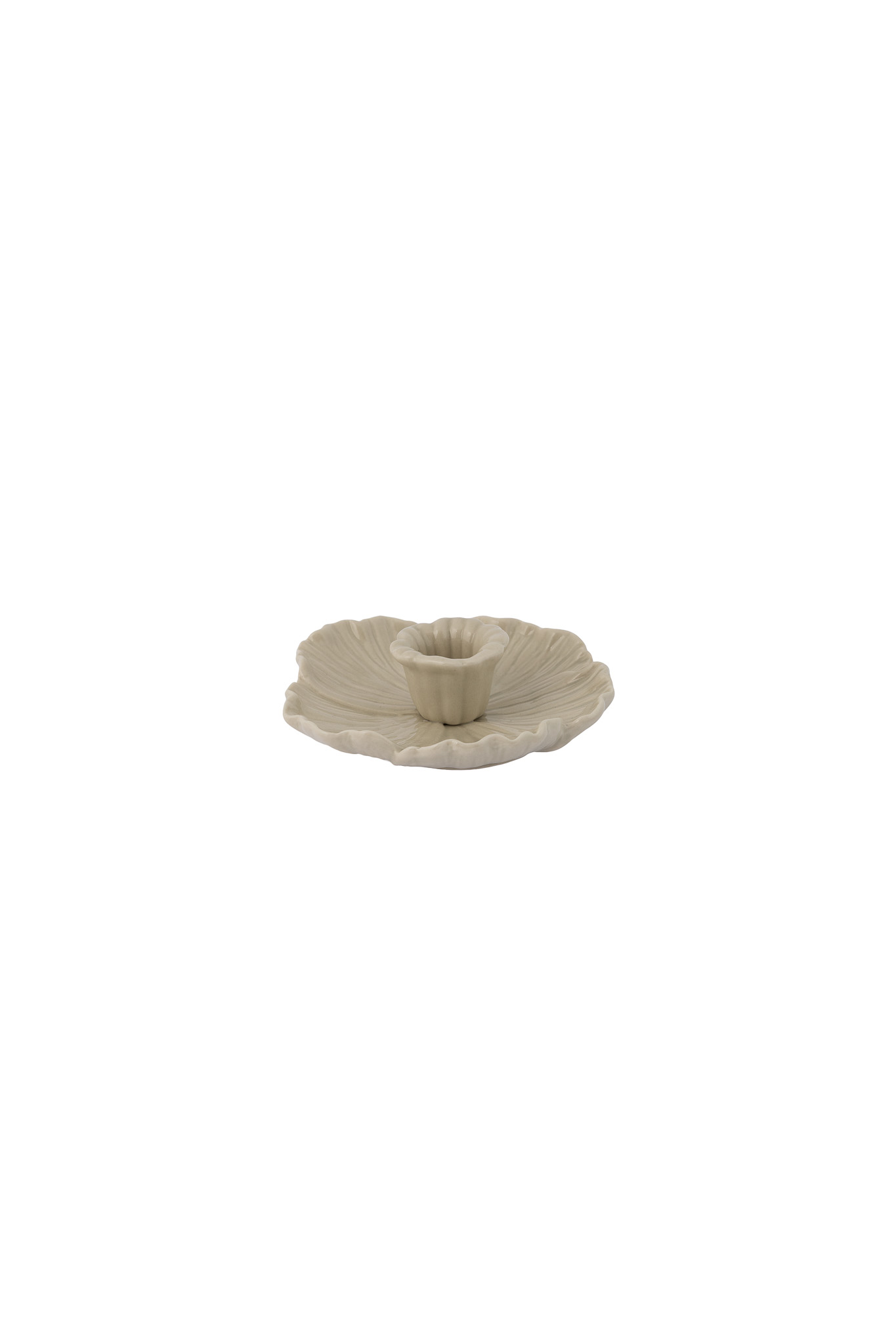Ljusstake - Botanik, 13 x 13 cm - Beige