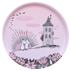 Mumin Bricka Rund - Vänskap, Rosa