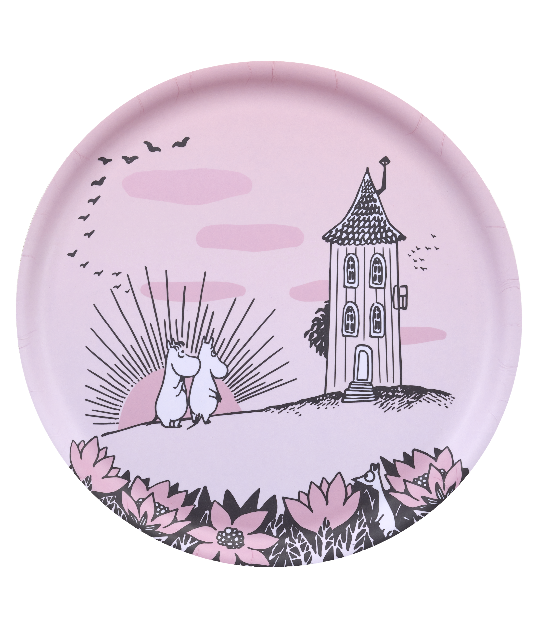 Mumin Bricka Rund - Vänskap, Rosa