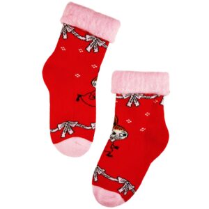 Mumin Fluffiga Sockor - Lilla My - Röd, Flera Storlekar