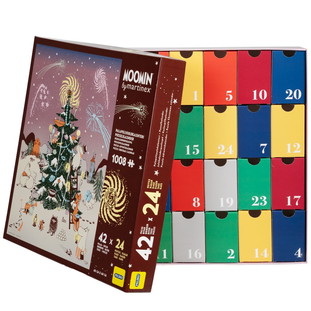Mumin Pusselkalender - Adventskalender - Julgran, 1008 bitar