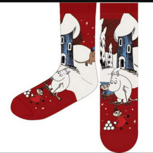 Mumin Strumpor - Winterland Röd, Flera Storlekar