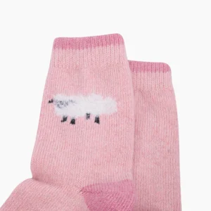Ullstrumpor - Fluffigt Får – Rosa, Storl. 36–40