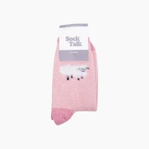 Ullstrumpor - Fluffigt Får – Rosa, Storl. 36–40