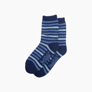 Ullstrumpor med Ränder – Navy/Denim, Storl. 40,5–46